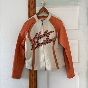 Harley Davidson 100% Genuine Leather Jacket Womens Size Large